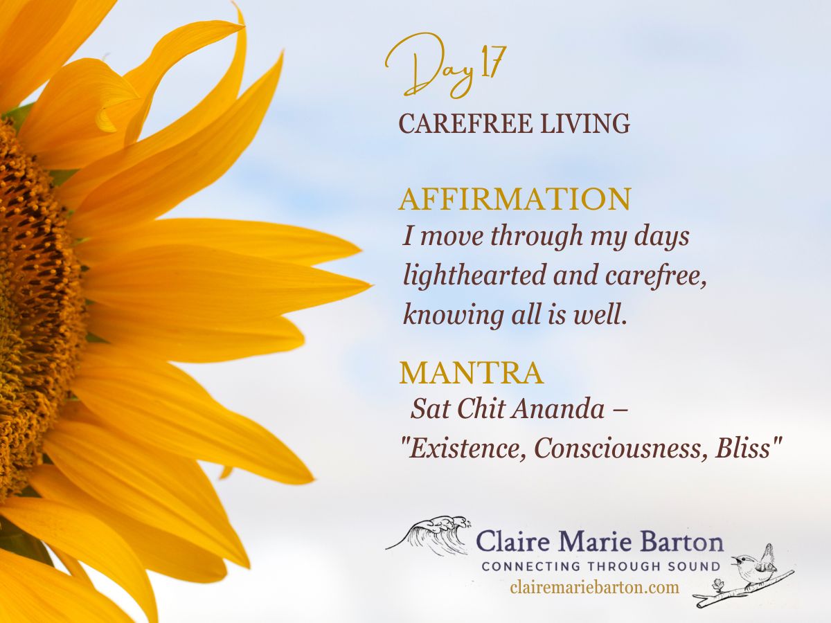 Day 17 Affirmation & Mantra – 21 Days of Abundance Meditations Day 17 affirmation and mantra graphic for Deepak Chopra's 21 Days of Abundance Meditations.