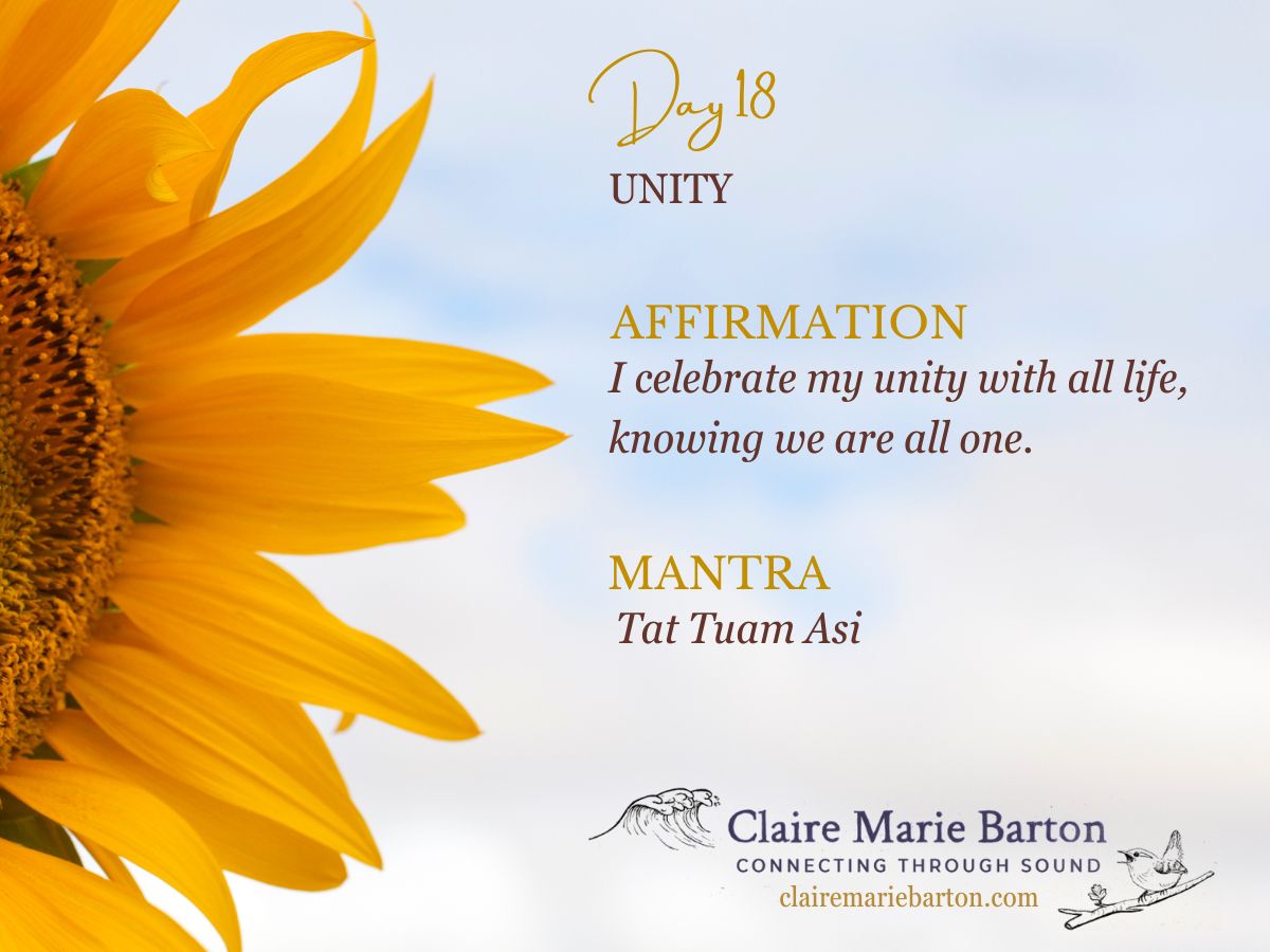 Day 18 Affirmation & Mantra – 21 Days of Abundance Meditations Day 18 affirmation and mantra graphic for Deepak Chopra's 21 Days of Abundance Meditations.