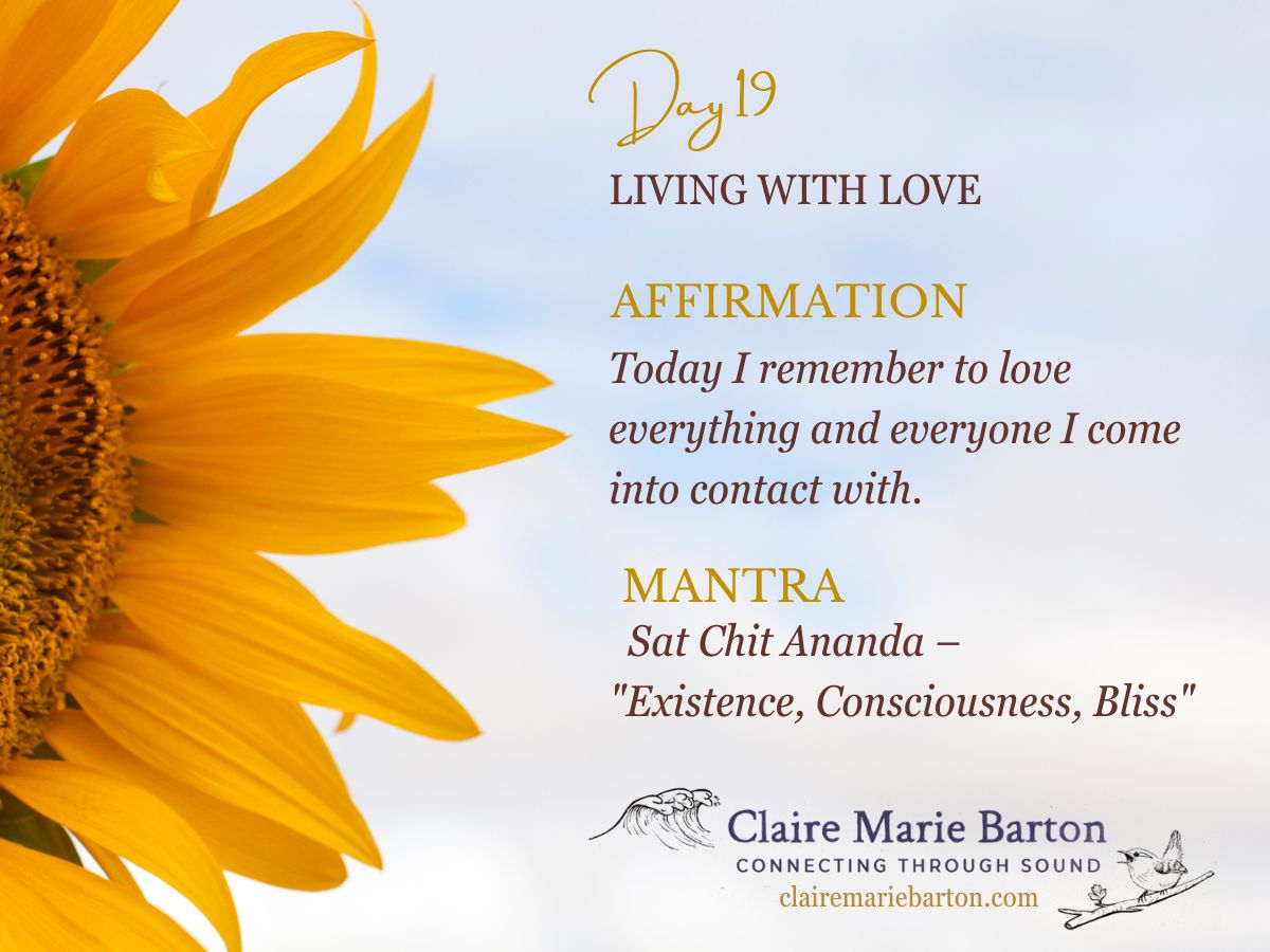 Day 19 Affirmation & Mantra – 21 Days of Abundance Meditations Day 19 affirmation and mantra graphic for Deepak Chopra's 21 Days of Abundance Meditations.
