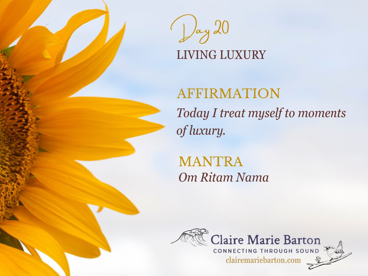 Day 20 affirmation and mantra graphic for Deepak Chopra's 21 Days of Abundance Meditations.